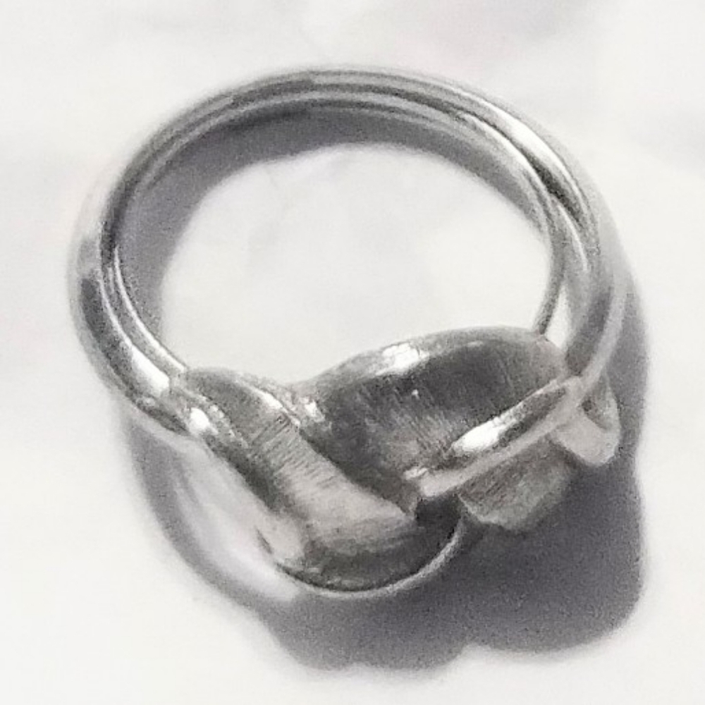 Vtg Monet Silver Tone Modernist Knot Ring Size 7
